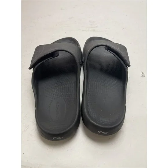 Oefos Black Slip On Rubber Slides Mens Size 12 - Picture 6 of 7